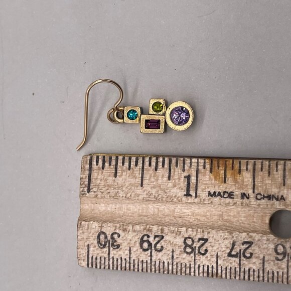Retired Patricia Locke NWOT Still Life Multicolor Crystal Dangle Earrings - Picture 5 of 5